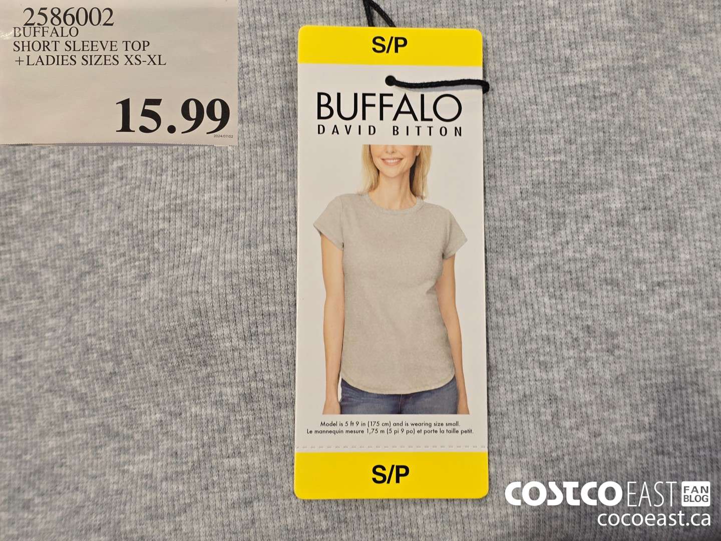 2586002 BUFFALO SHORT SLEEVE TOP + LADIES SIZES XS-XL $15.99