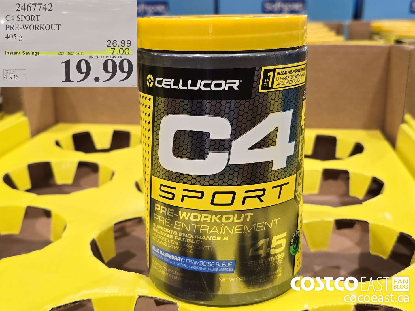 2467742 C4 SPORT PRE-WORKOUT 405 g ($7.00 INSTANT SAVINGS EXPIRES ON 2024-08-11) $19.99