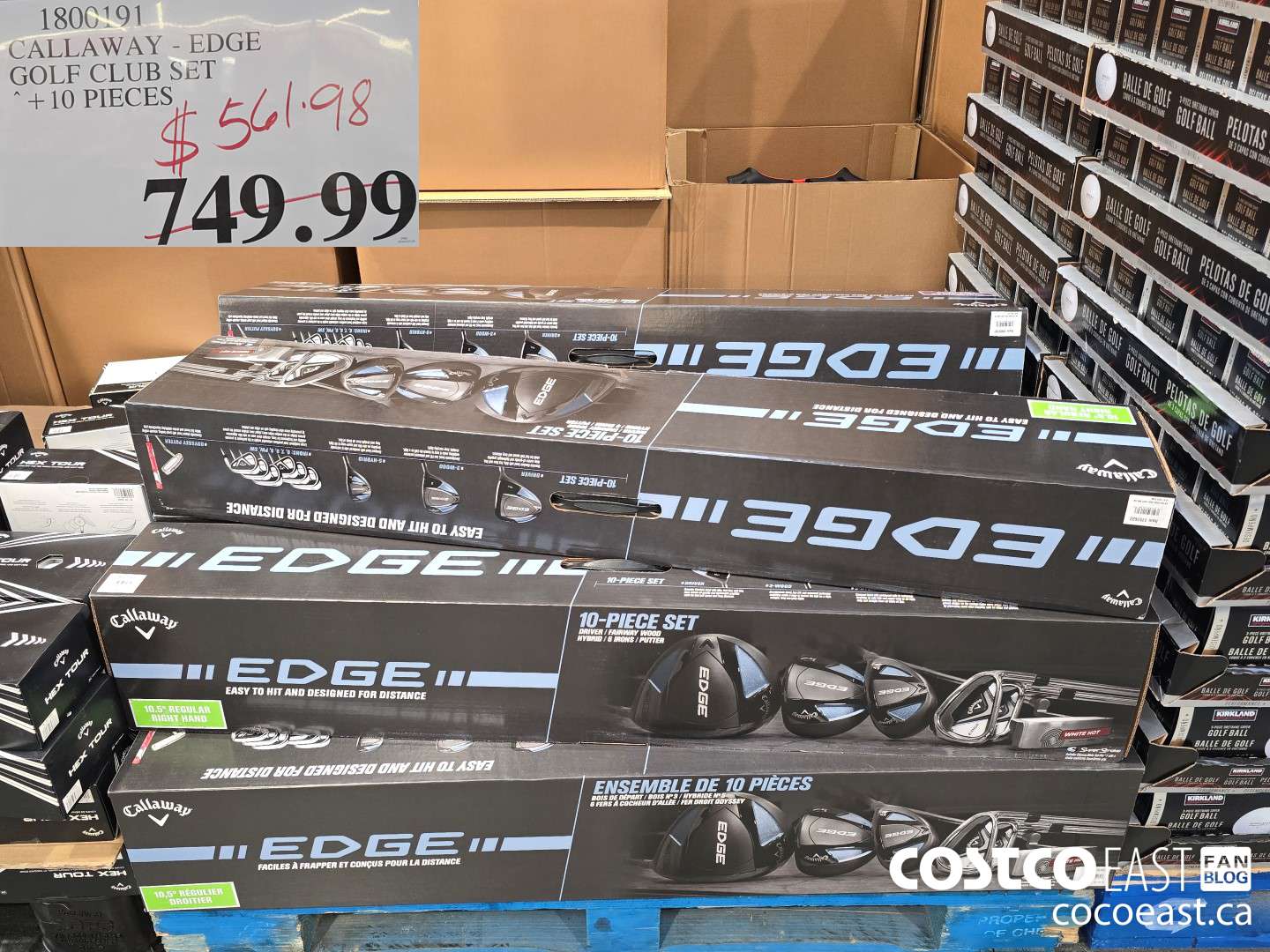 1800191 CALLAWAY - EDGE GOLF CLUB SET + 10 PIECES $561.98