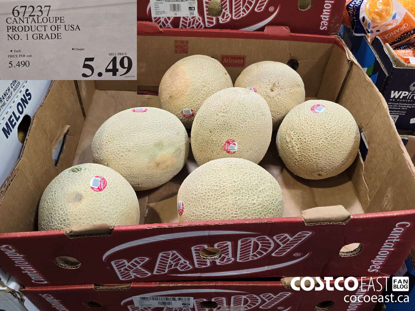 67237 CANTALOUPE PRODUCT OF USA NO. 1 GRADE $5.49