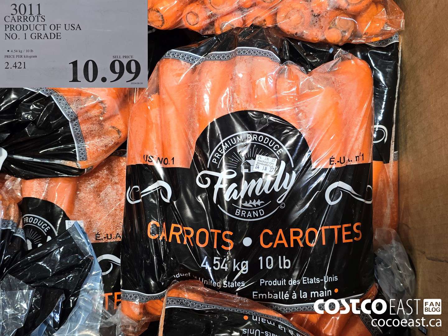 3011 CARROTS PRODUCT OF USA NO. 1 GRADE $10.99