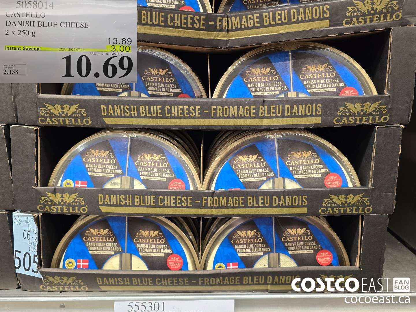 5058014 CASTELLO DANISH BLUE CHEESE 2 X 250G ($3.00 INSTANT SAVINGS EXPIRES ON 2024-07-14) $10.69