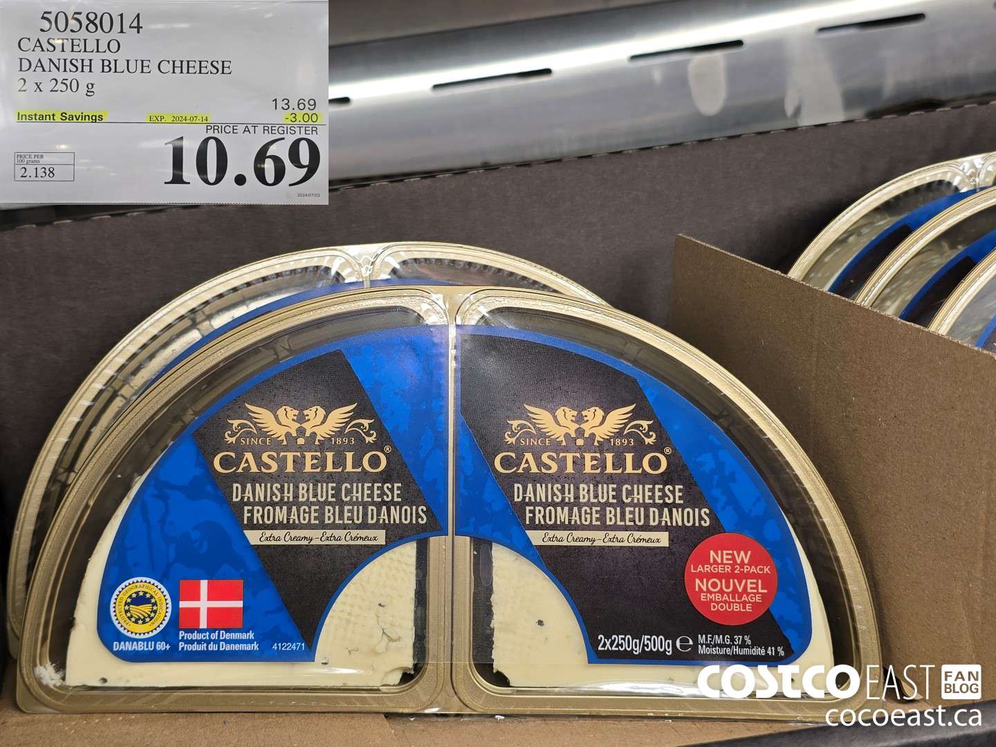 5058014 CASTELLO DANISH BLUE CHEESE 2 X 250G ($3.00 INSTANT SAVINGS EXPIRES ON 2024-07-14) $10.69
