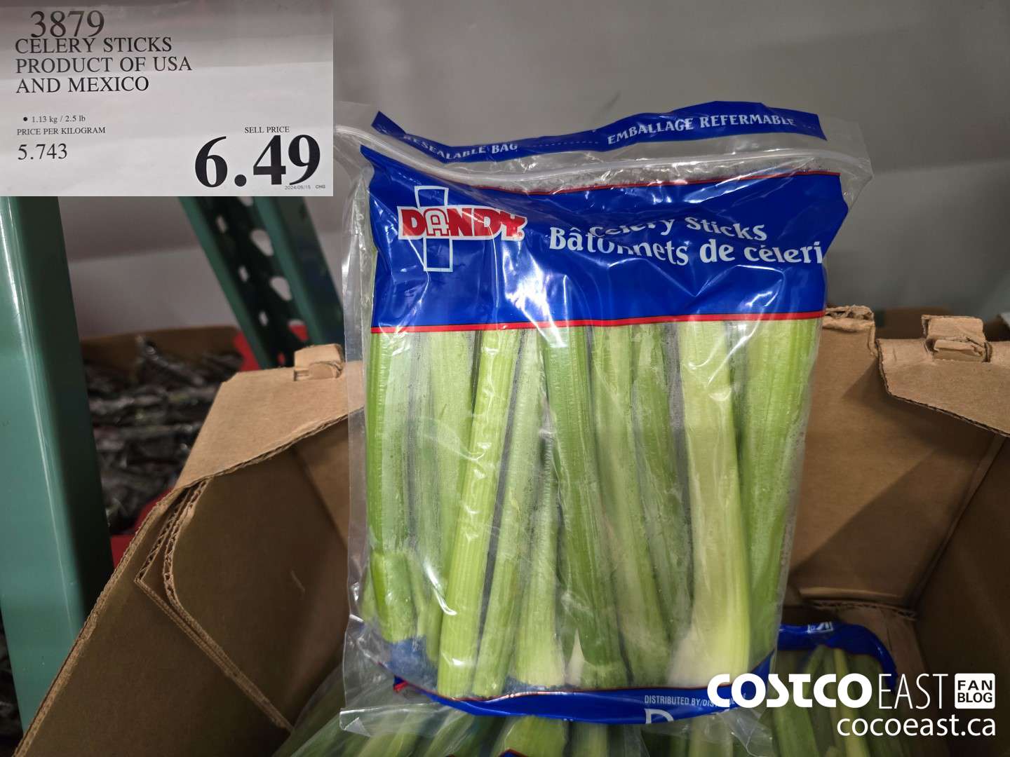 3879 CELERY STICKS PRODUCT OF USA AND MEXICO $6.49