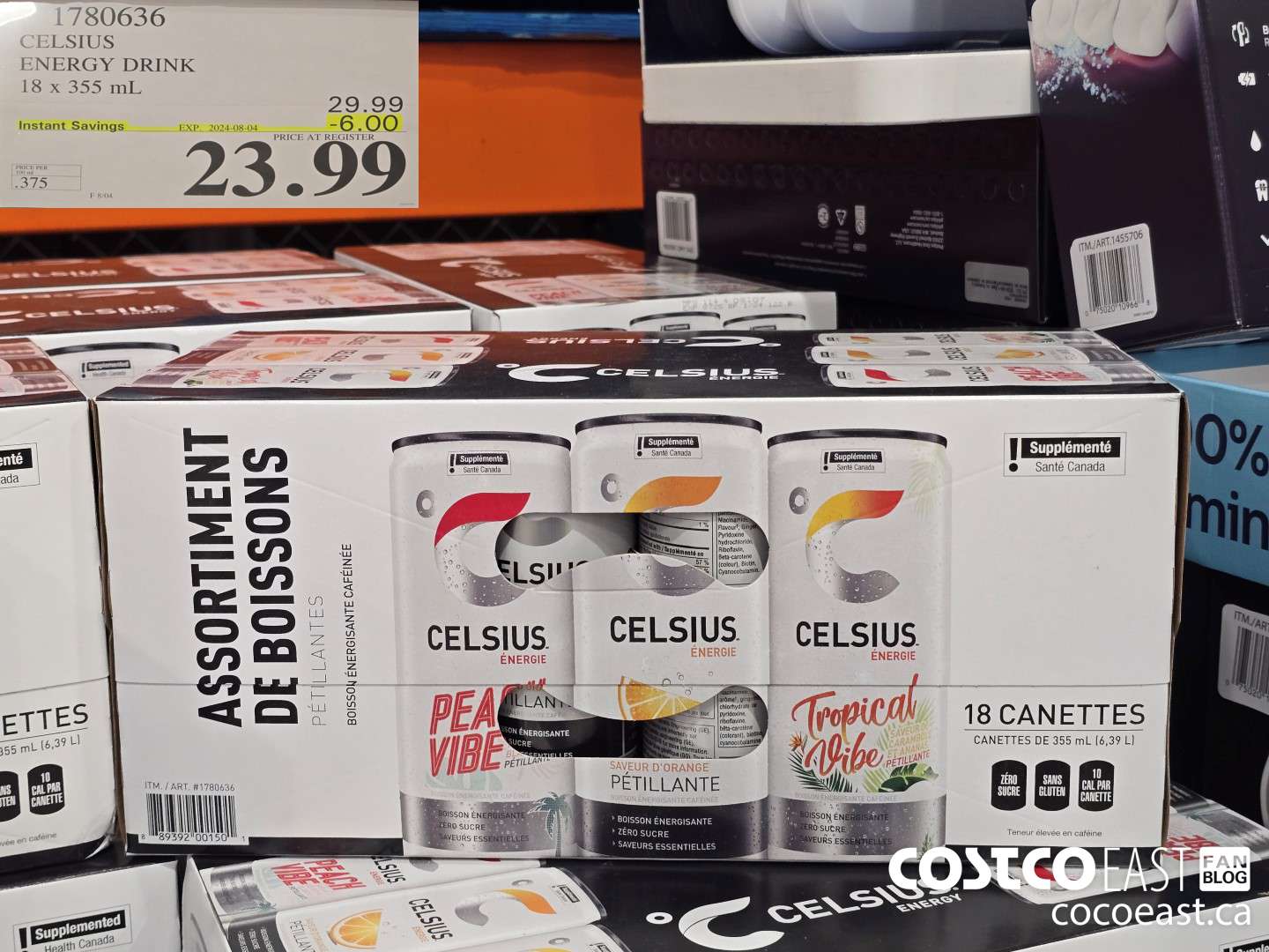 1780636 CELSIUS ENERGY DRINK 18 X 355 ML ($6.00 INSTANT SAVINGS EXPIRES ON 2024-08-04) $23.99