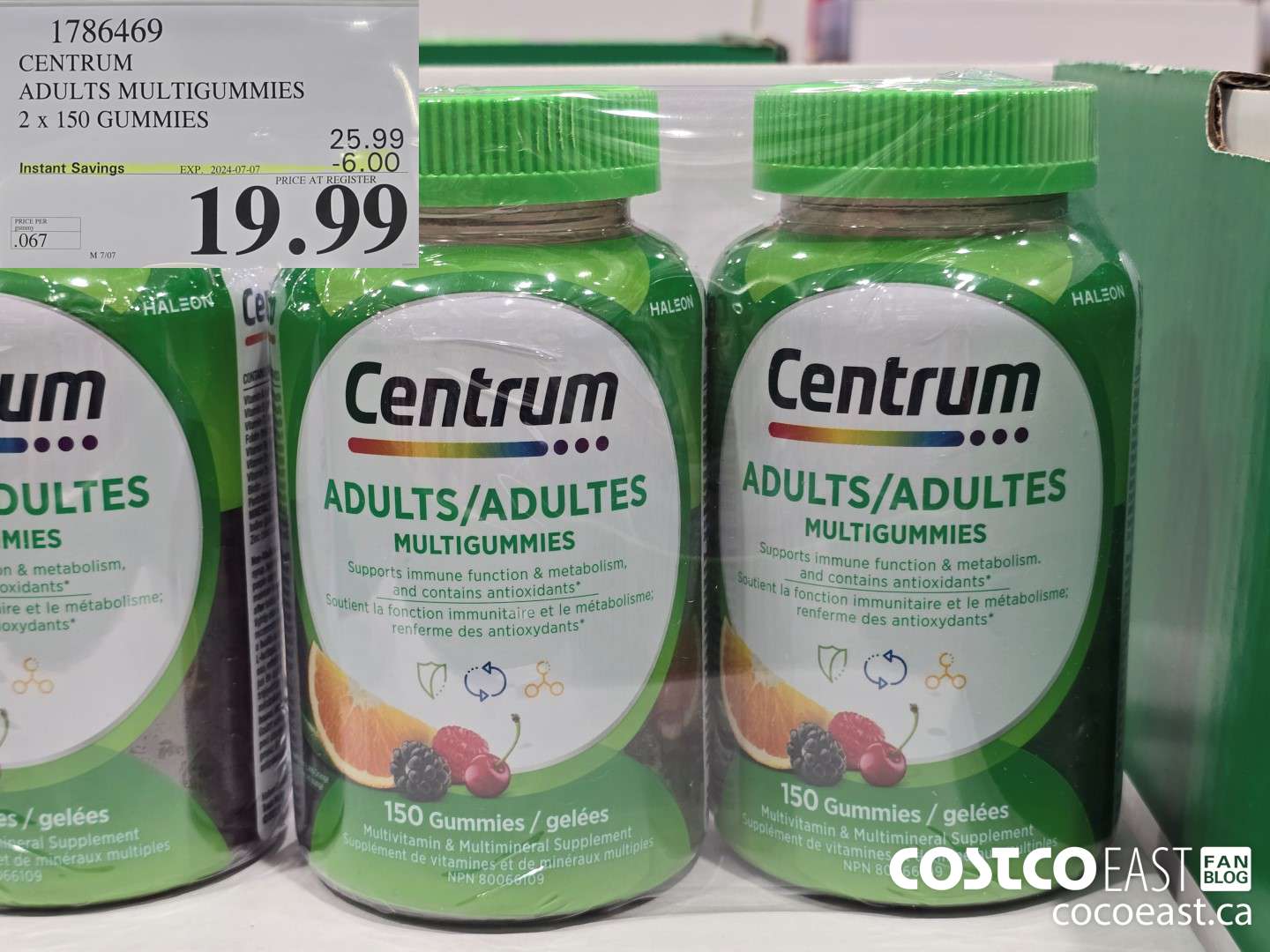 1786469 CENTRUM ADULTS MULTIGUMMIES 2 x 150 GUMMIES ($6.00 INSTANT SAVINGS EXPIRES ON 2024-07-07) $19.99