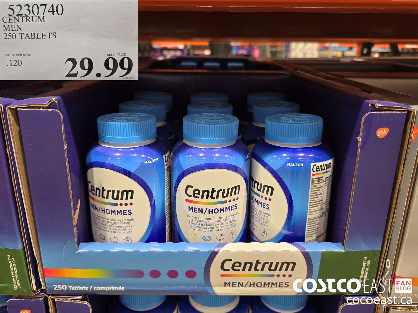5230740 CENTRUM MEN 250 TABLETS $29.99