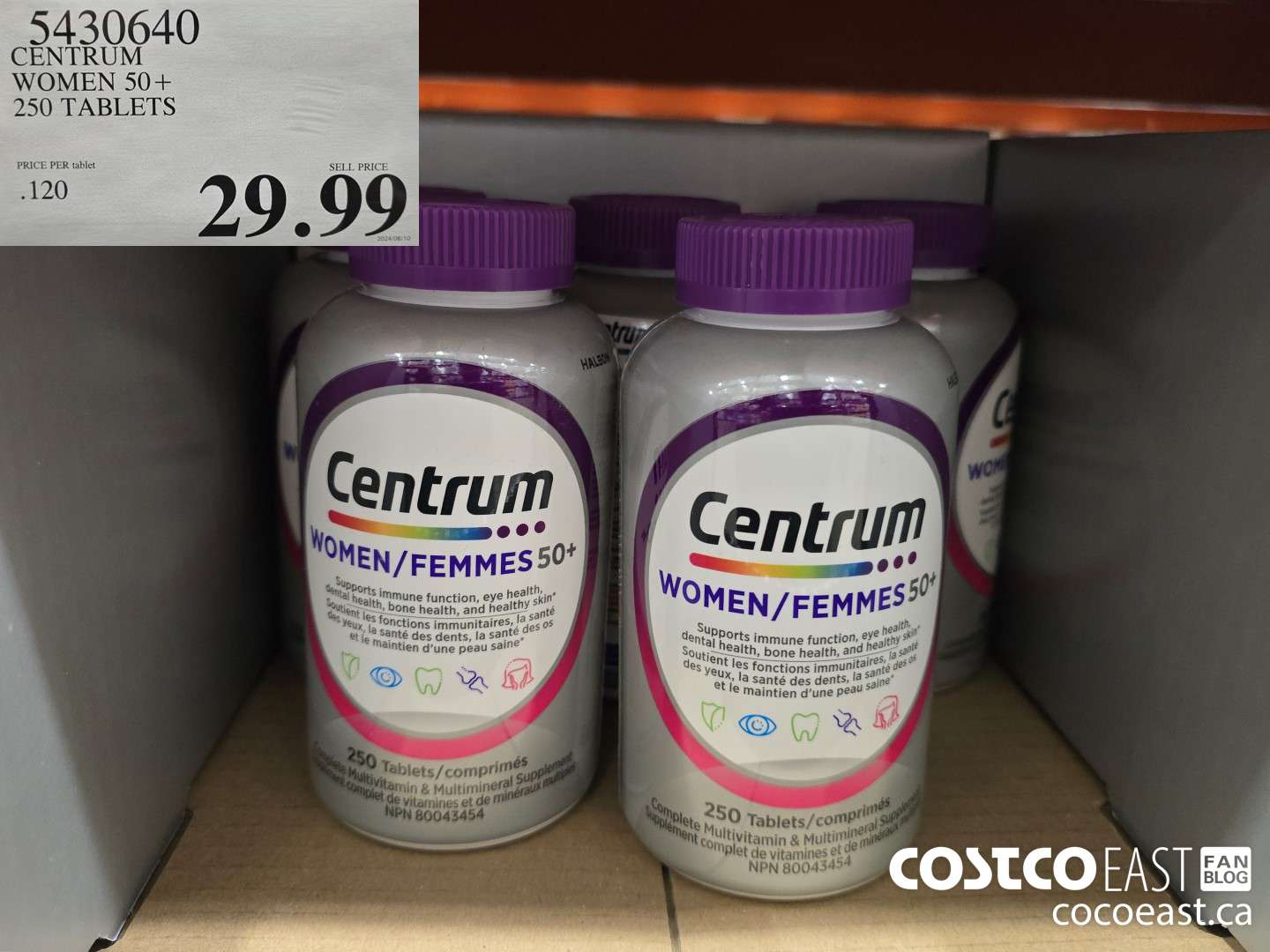 5430640 CENTRUM WOMEN 50+ 250 TABLETS $29.99