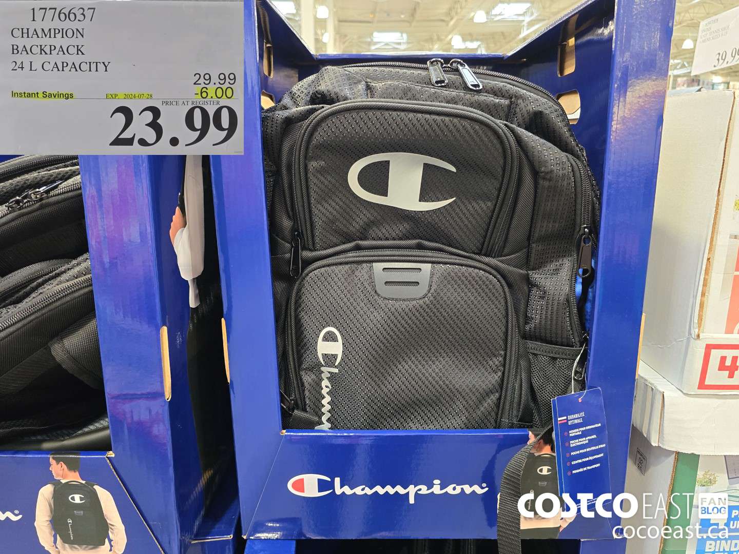1776637 CHAMPION BACKPACK 24 L CAPACITY ($6.00 INSTANT SAVINGS EXPIRES ON 2024-07-28) $23.99