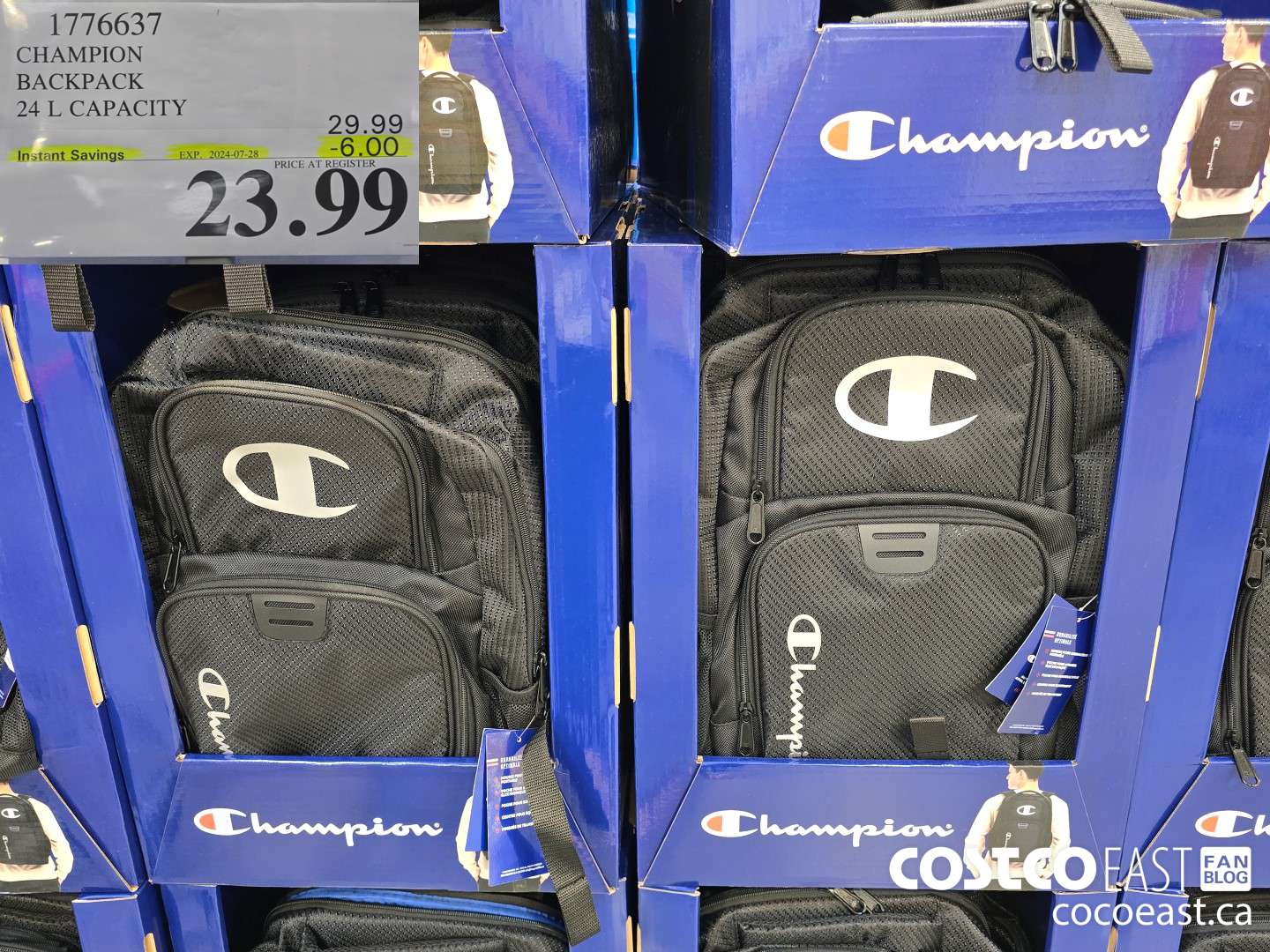1776637 CHAMPION BACKPACK 24 L CAPACITY ($6.00 INSTANT SAVINGS EXPIRES ON 2024-07-28) $23.99