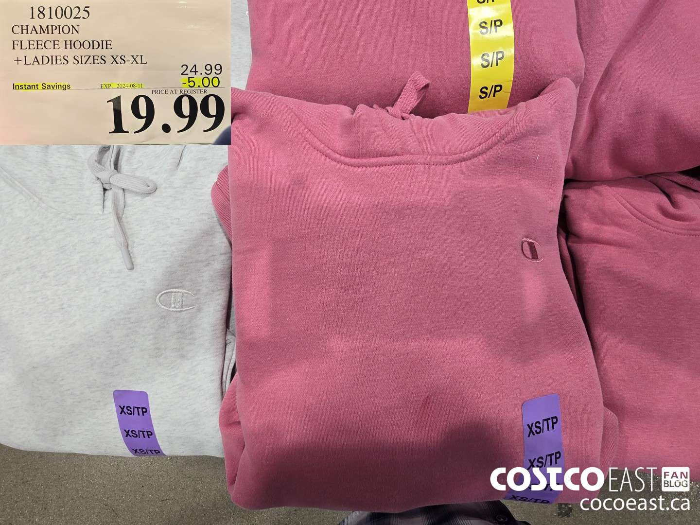 1810025 CHAMPION FLEECE HOODIE +LADIES SIZES XS-XL ($5.00 INSTANT SAVINGS EXPIRES ON 2024-08-11) $19.99