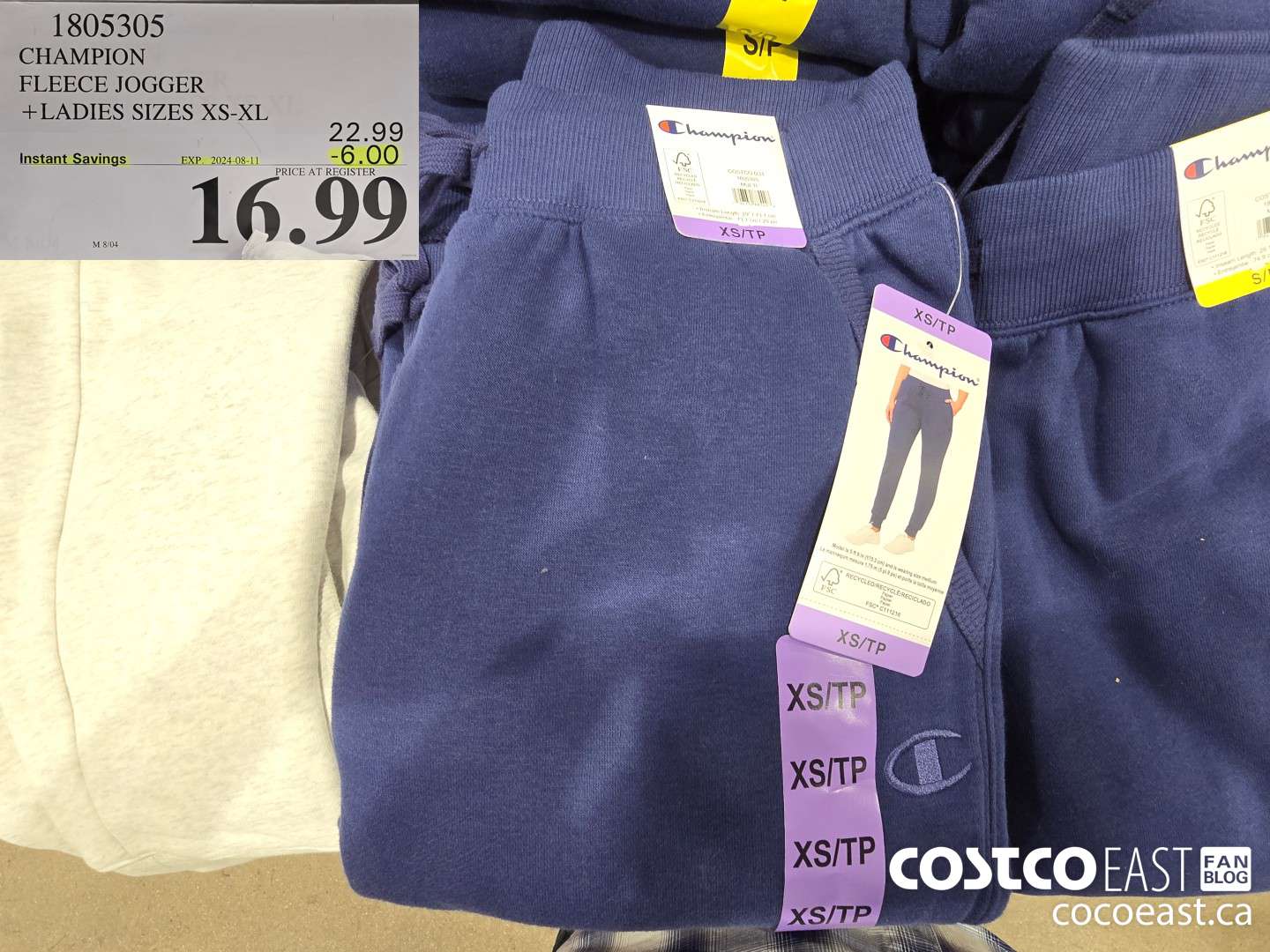 1805305 CHAMPION FLEECE JOGGER + LADIES SIZES XS-XL ($6.00 INSTANT SAVINGS EXPIRES ON 2024-08-11) $16.99