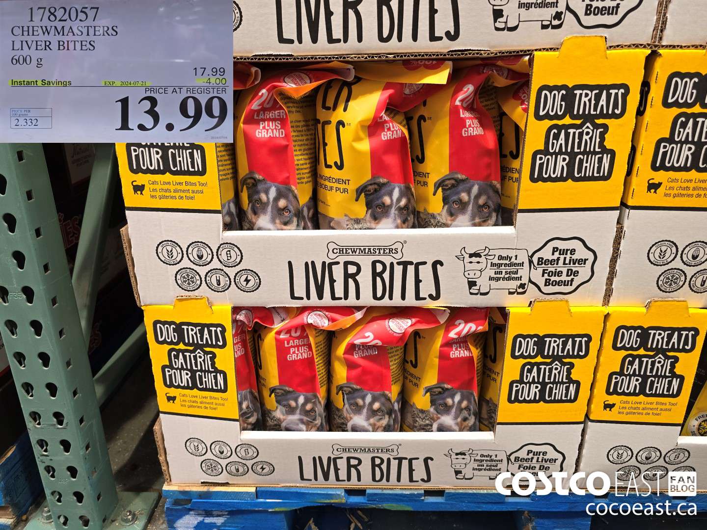 1782057 CHEWMASTERS LIVER BITES 600 g ($4.00 INSTANT SAVINGS EXPIRES ON 2024-07-21) $13.99
