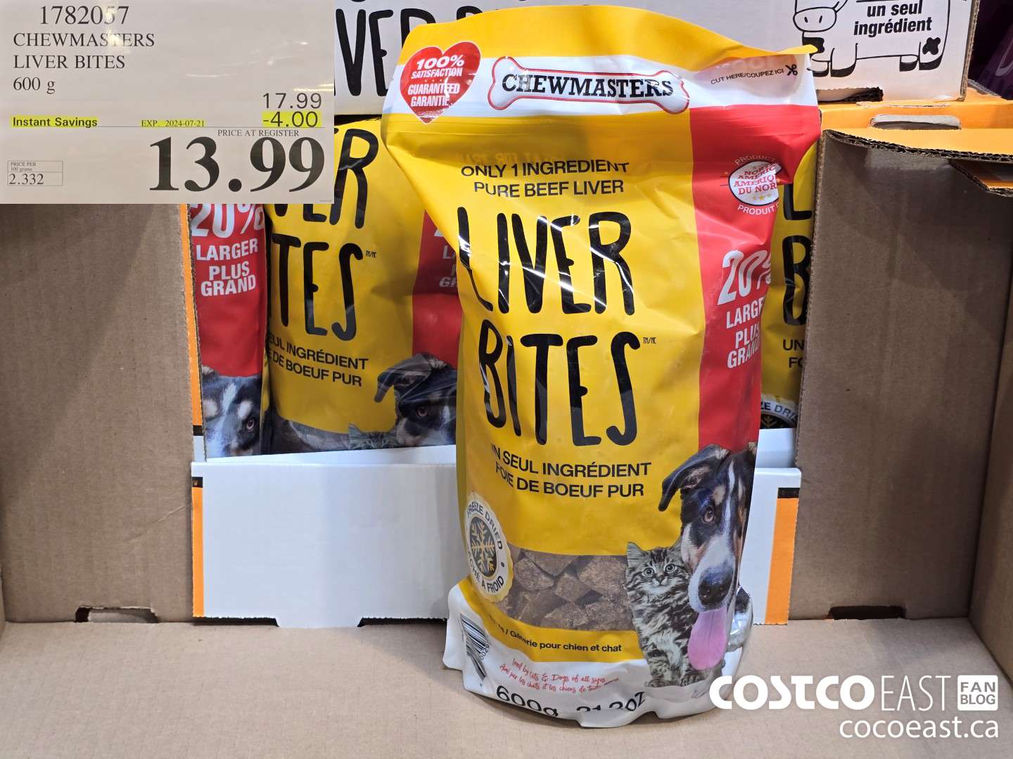 1782057 CHEWMASTERS LIVER BITES 600 g ($4.00 INSTANT SAVINGS EXPIRES ON 2024-07-21) $13.99