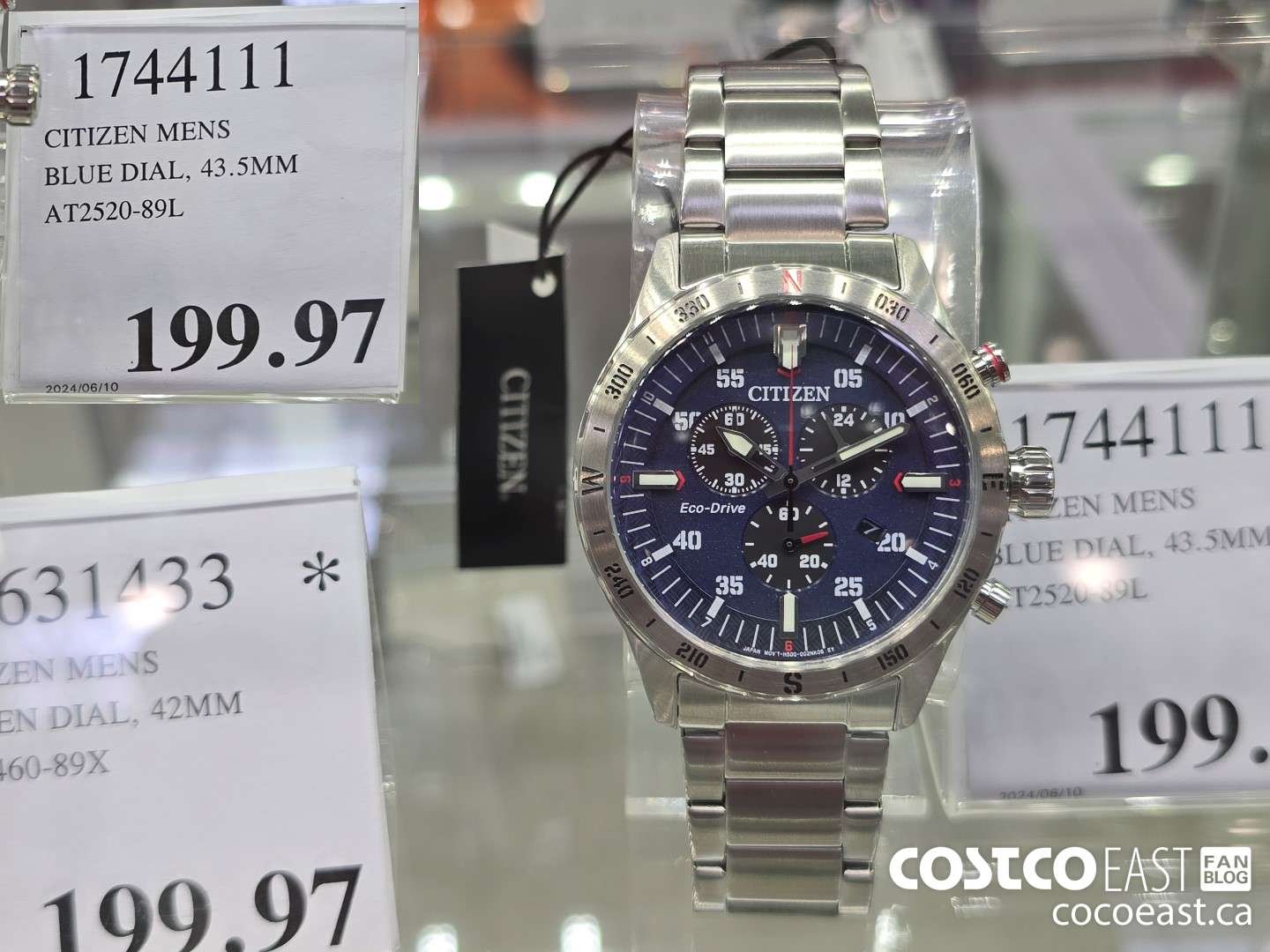 1744111 CITIZEN MENS BLUE DIAL, 43.5MM AT2520-89L $199.97