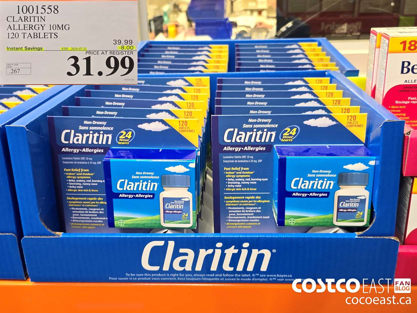 1001558 CLARITIN ALLERGY 10MG 120 TABLETS ($8.00 INSTANT SAVINGS EXPIRES ON 2024-07-21) $31.99
