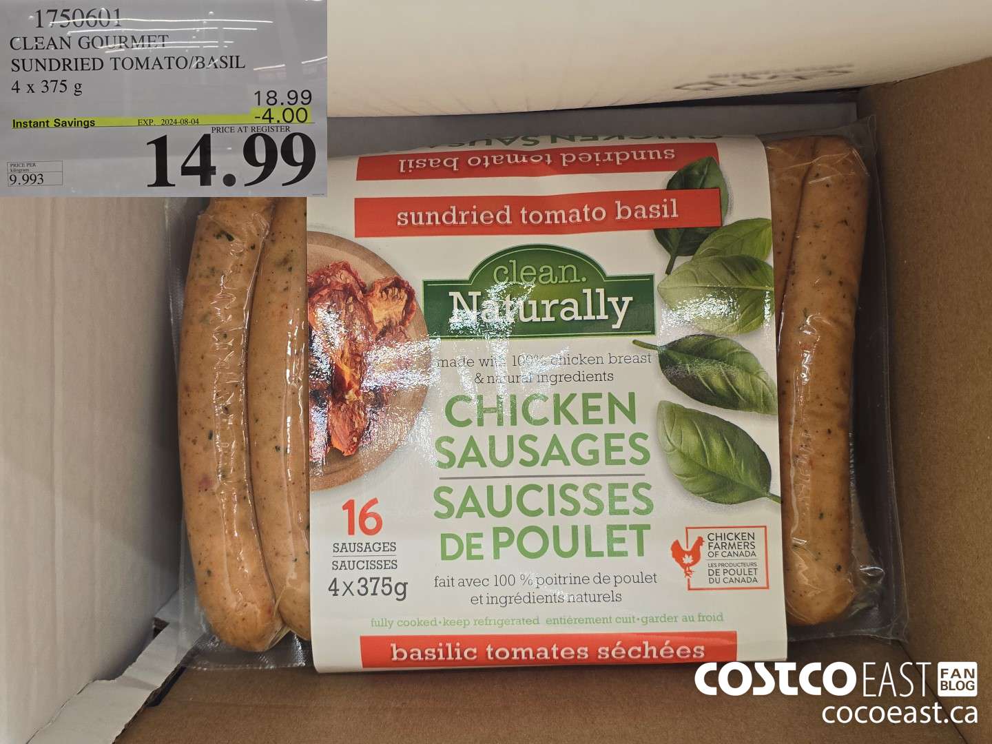 1750601 CLEAN GOURMET SUNDRIED TOMATO/BASIL 4 x 375 g ($4.00 INSTANT SAVINGS EXPIRES ON 2024-08-04) $14.99