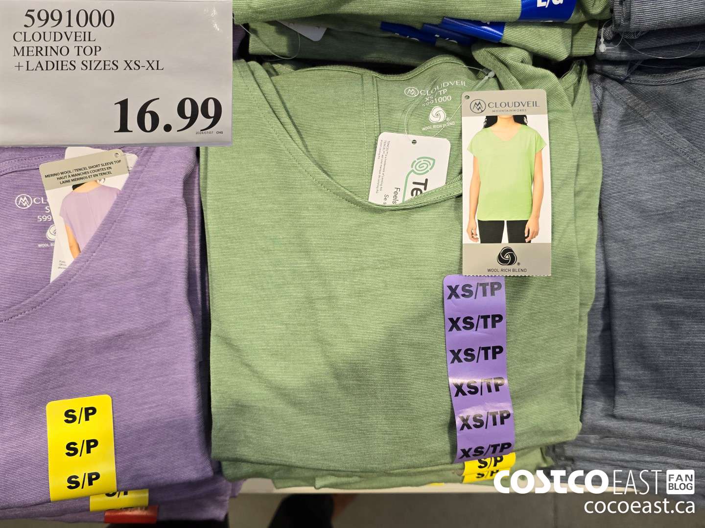 5991000 CLOUDVEIL MERINO TOP + LADIES SIZES XS-XL $16.99