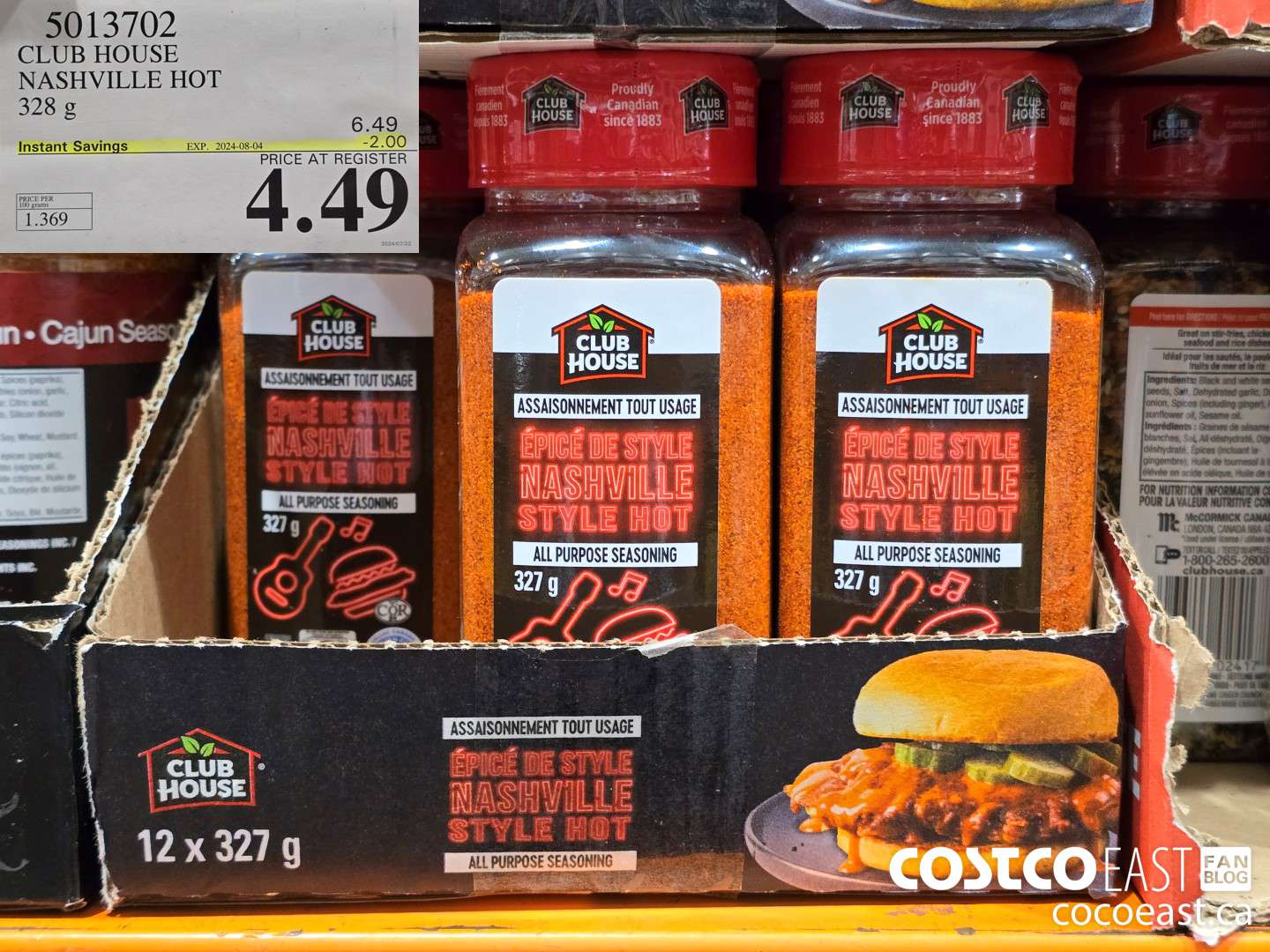 5013702 CLUB HOUSE NASHVILLE HOT 328 G ($2.00 INSTANT SAVINGS EXPIRES ON 2024-08-04) $4.49