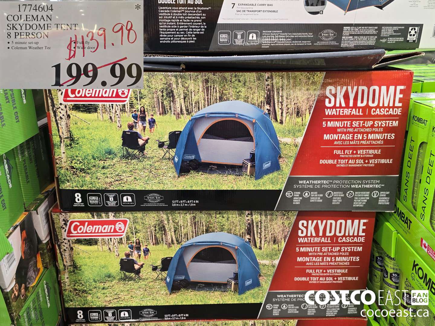 1774604 COLEMAN SKYDOME TENT 8 PERSON $139.98