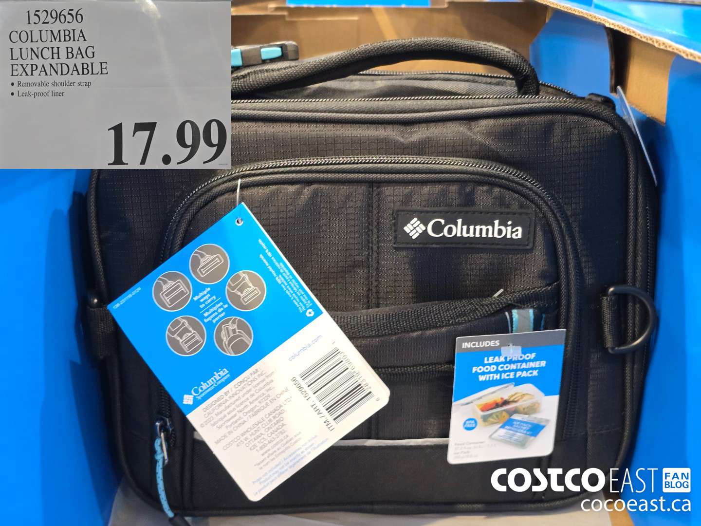 1529656 COLUMBIA LUNCH BAG EXPANDABLE $17.99