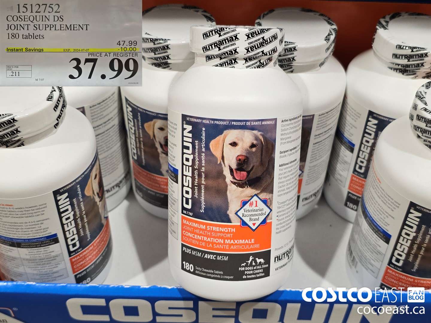 1512752 COSEQUIN DS JOINT SUPPLEMENT 180 TABLETS ($10.00 INSTANT SAVINGS EXPIRES ON 2024-07-07) $37.99