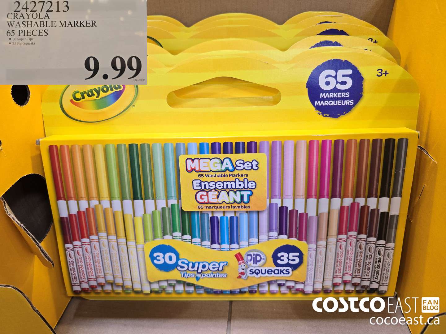 2427213 CRAYOLA WASHABLE MARKERS 65 PIECES $9.99
