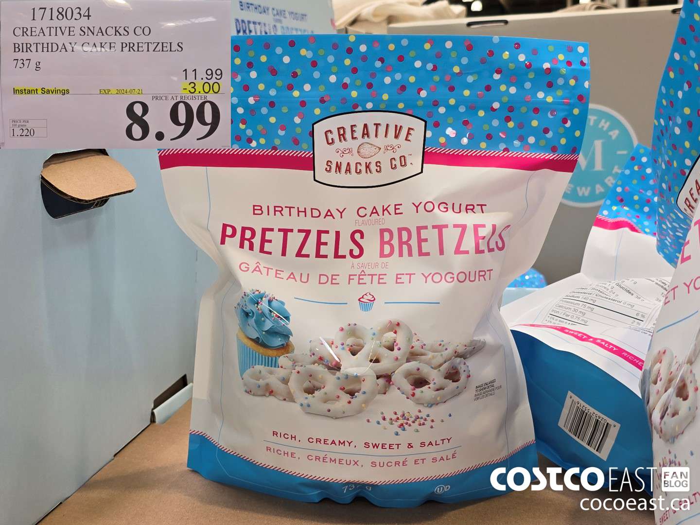 1718034 CREATIVE SNACKS CO BIRTHDAY CAKE PRETZEL 737G ($3.00 INSTANT SAVINGS EXPIRES ON 2024-07-21) $8.99