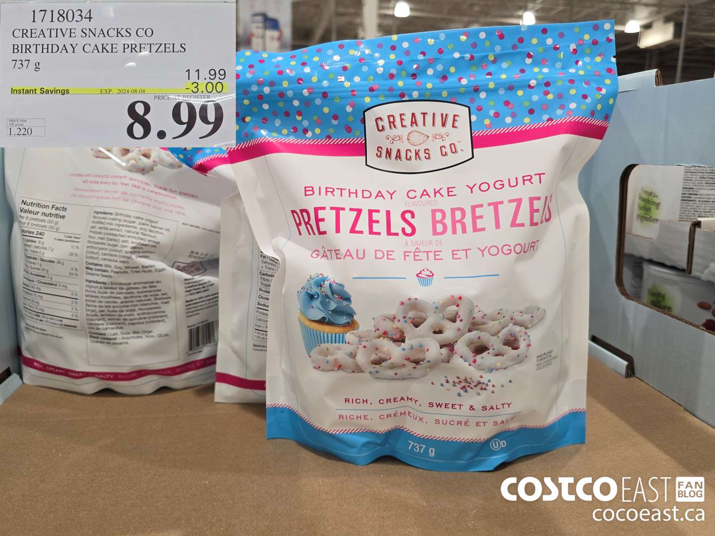 1718034 CREATIVE SNACKS CO BIRTHDAY CAKE PRETZEL 737G ($3.00 INSTANT SAVINGS EXPIRES ON 2024-08-04) $8.99