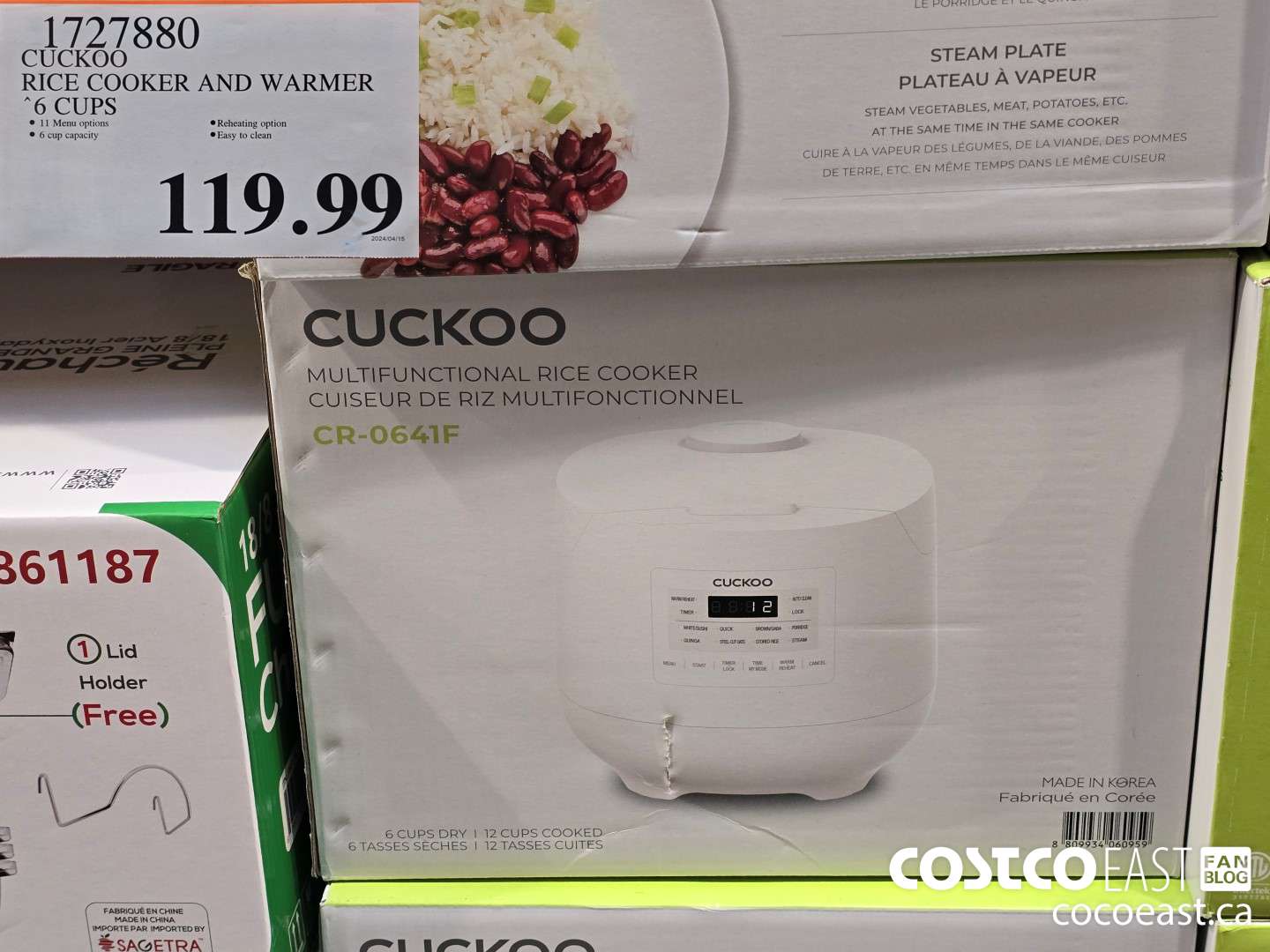 1727880 CUCKOO RICE COOKER AND WARMER 6 CUPS $119.99