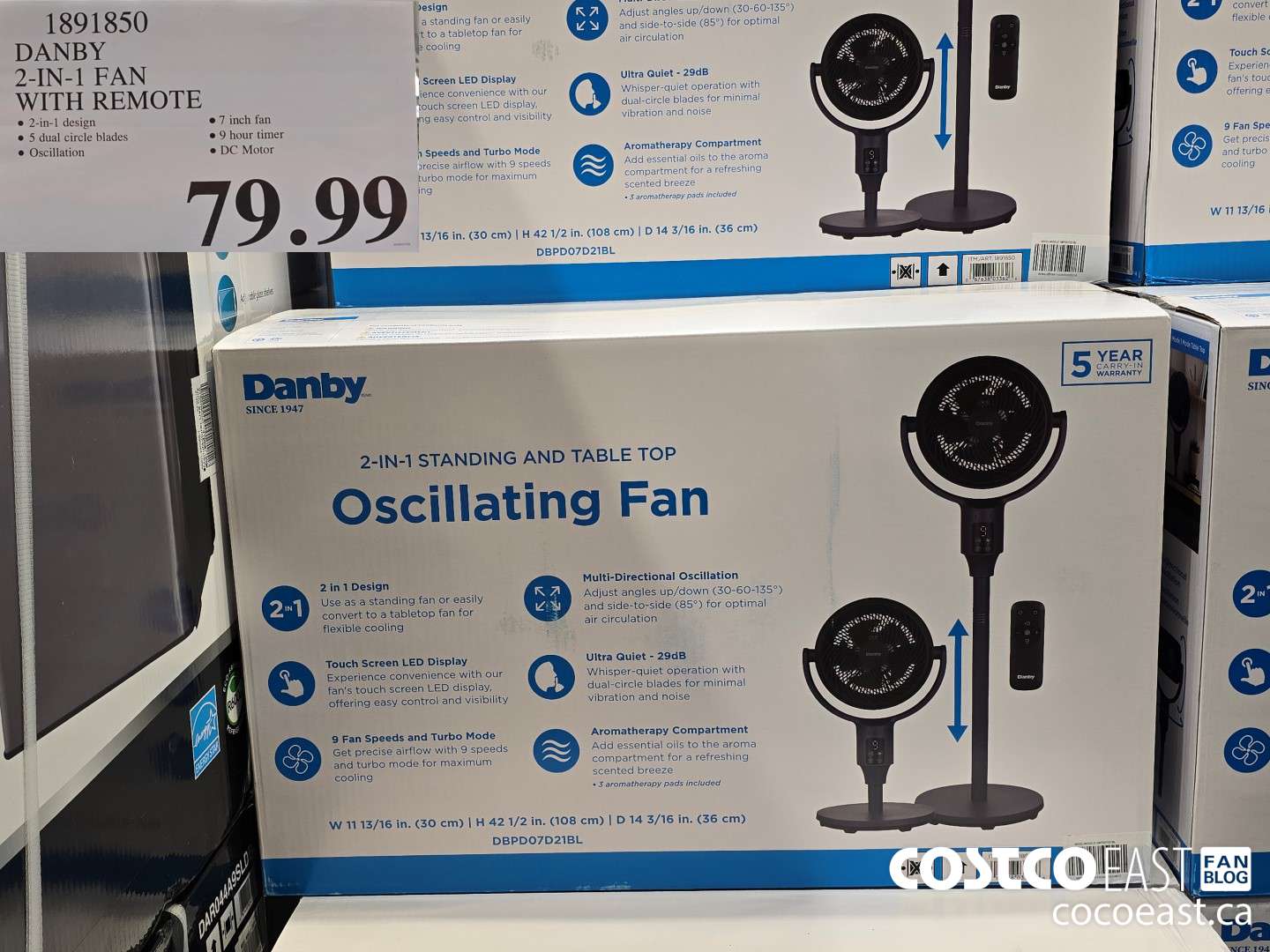 1891850 DANBY 2-IN-1 FAN WITH REMOTE $79.99