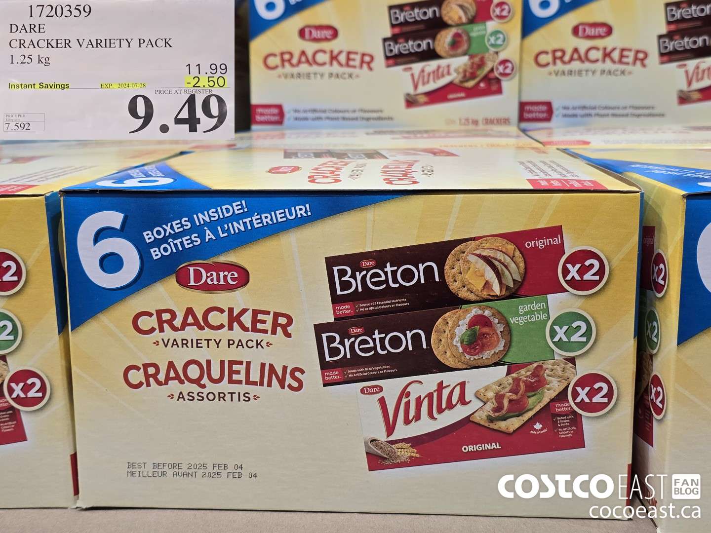 1720359 DARE CRACKER VARIETY PACK 1.25 kg ($2.50 INSTANT SAVINGS EXPIRES ON 2024-07-28) $9.49