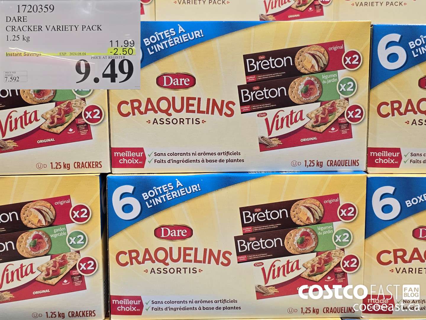 1720359 DARE CRACKER VARIETY PACK 1.25 kg ($2.50 INSTANT SAVINGS EXPIRES ON 2024-08-04) $9.49