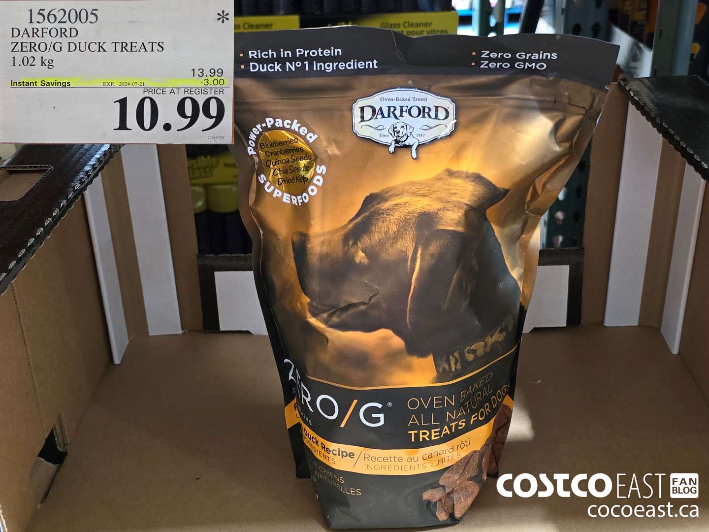 1562005 DARFORD ZERO/G DUCK TREATS 1.02 kg ($3.00 INSTANT SAVINGS EXPIRES ON 2024-07-21) $10.99