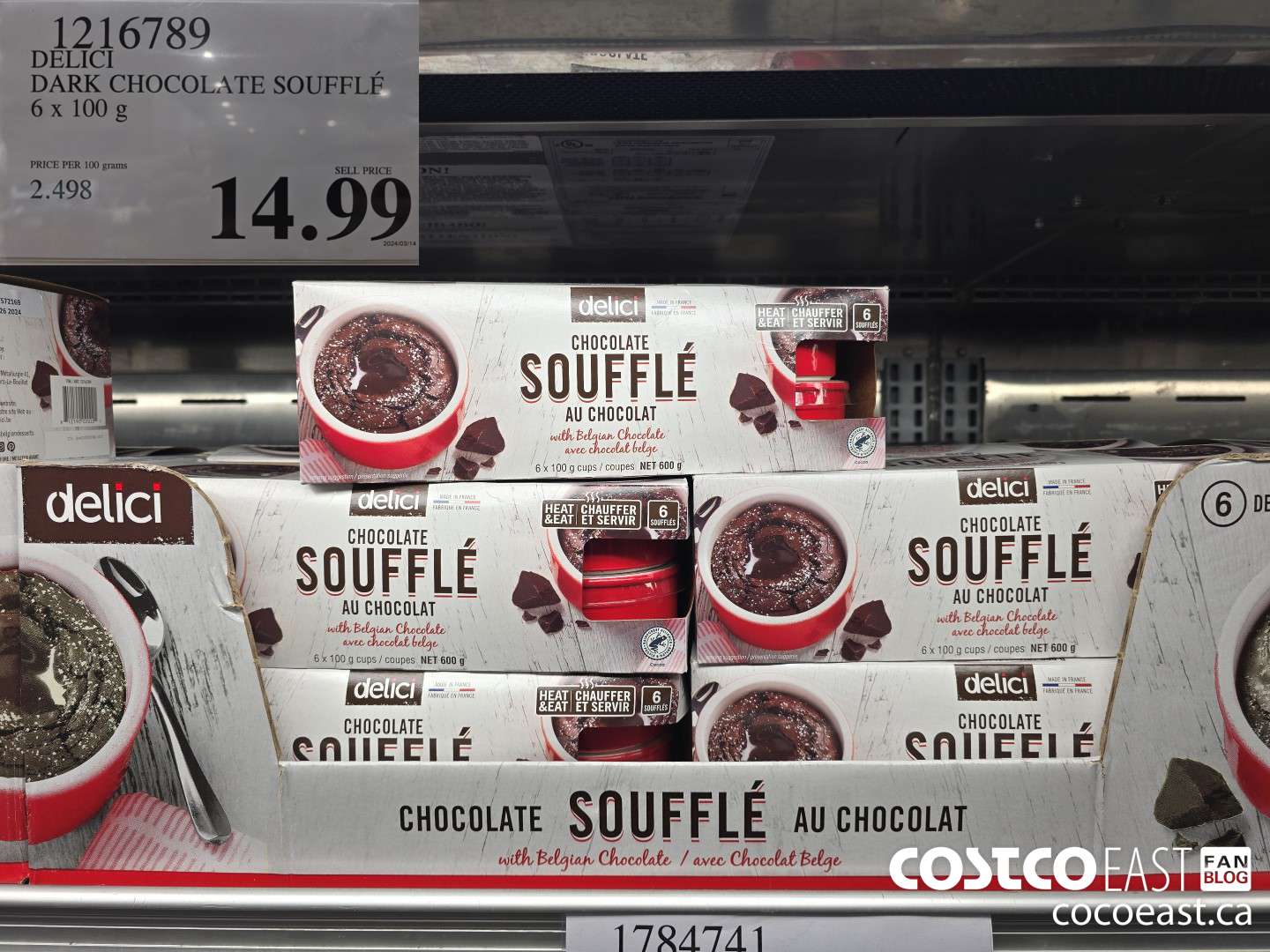 1216789 DELICI DARK CHOCOLATE SOUFFLE 6 x 100 G $14.99