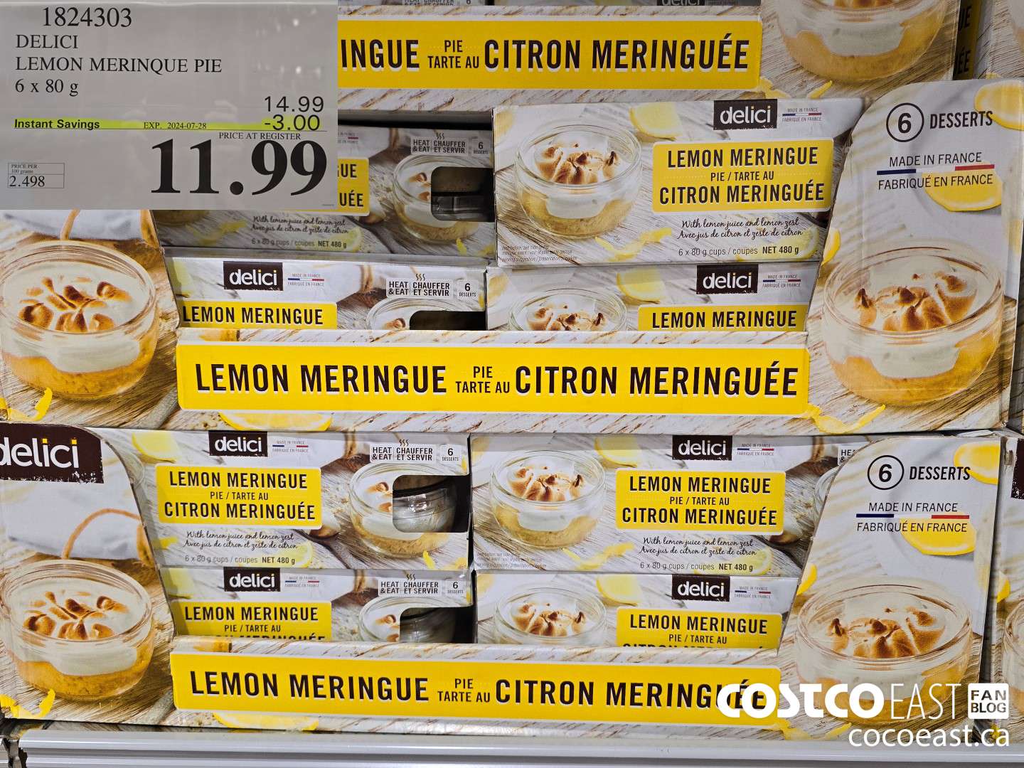 1824303 DELICI LEMON MERINQUE PIE 6x 80 g 2024-0-28 ($3.00 INSTANT SAVINGS) $11.99