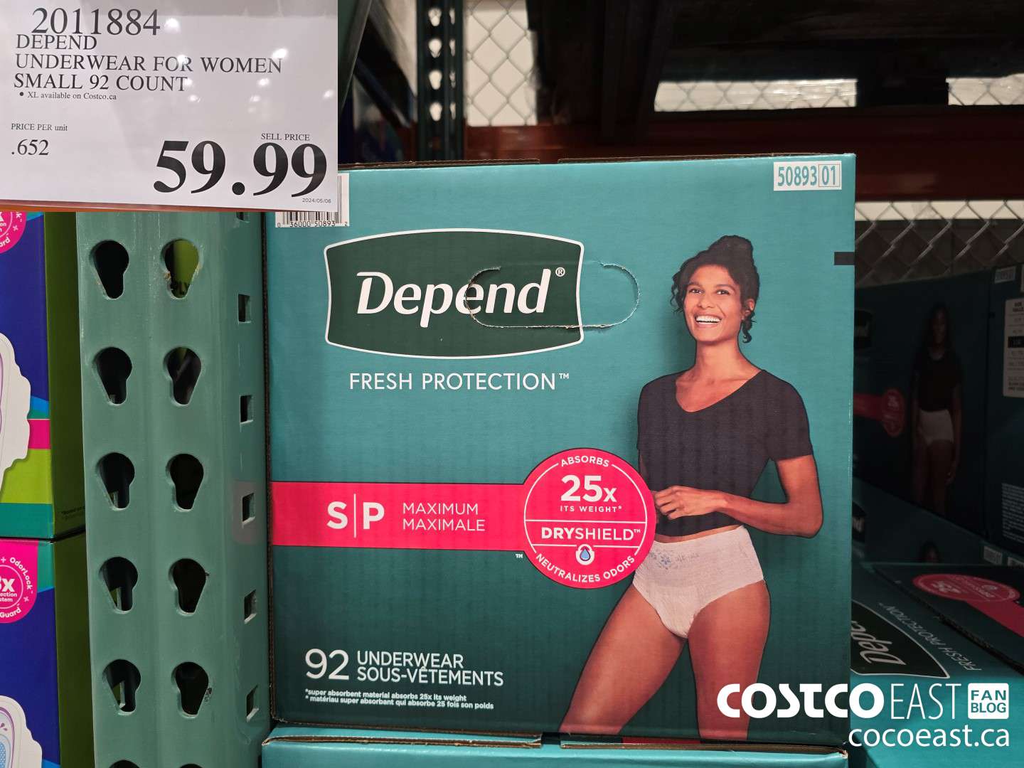 2011884 DEPEND UNDERWEAR FOR WOMEN SMALL 92 COUNT $59.99