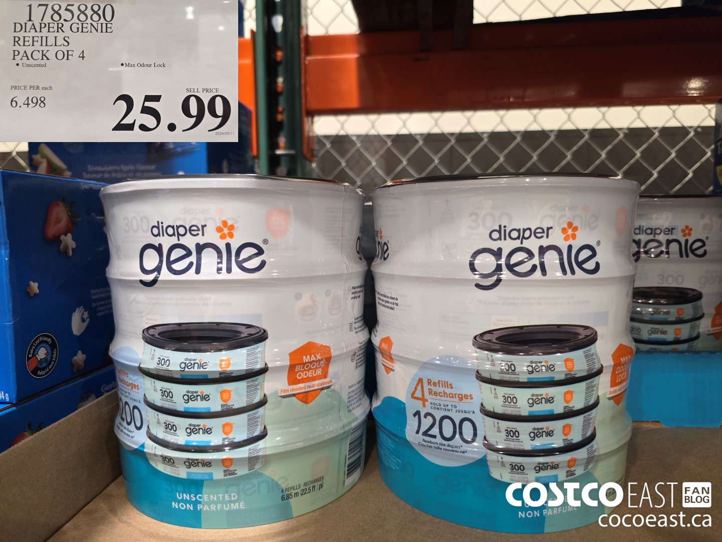 1785880 DIAPER GENIE REFILLS PACK OF 4 $25.99