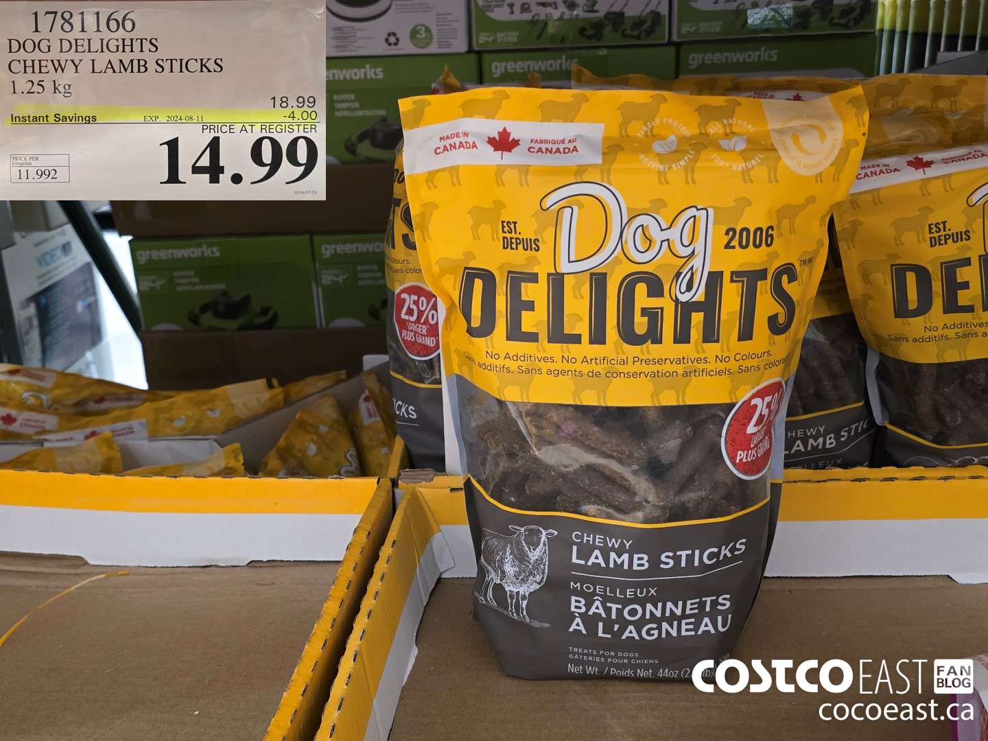 1781166 DOG DELIGHTS CHEWY LAMB STICKS 1.25 KG ($4.00 INSTANT SAVINGS EXPIRES ON 2024-08-11) $14.99