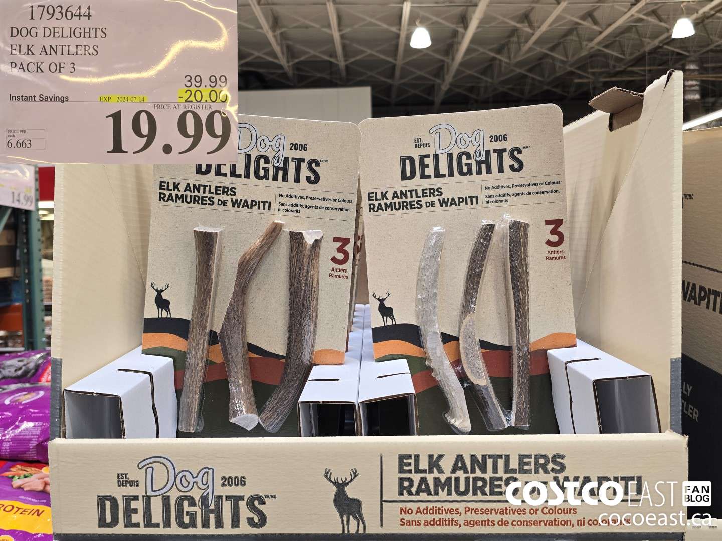 1793644 DOG DELIGHTS ELK ANTLERS PACK OF 3 ($20.00 INSTANT SAVINGS EXPIRES ON 2024-07-14) $19.99