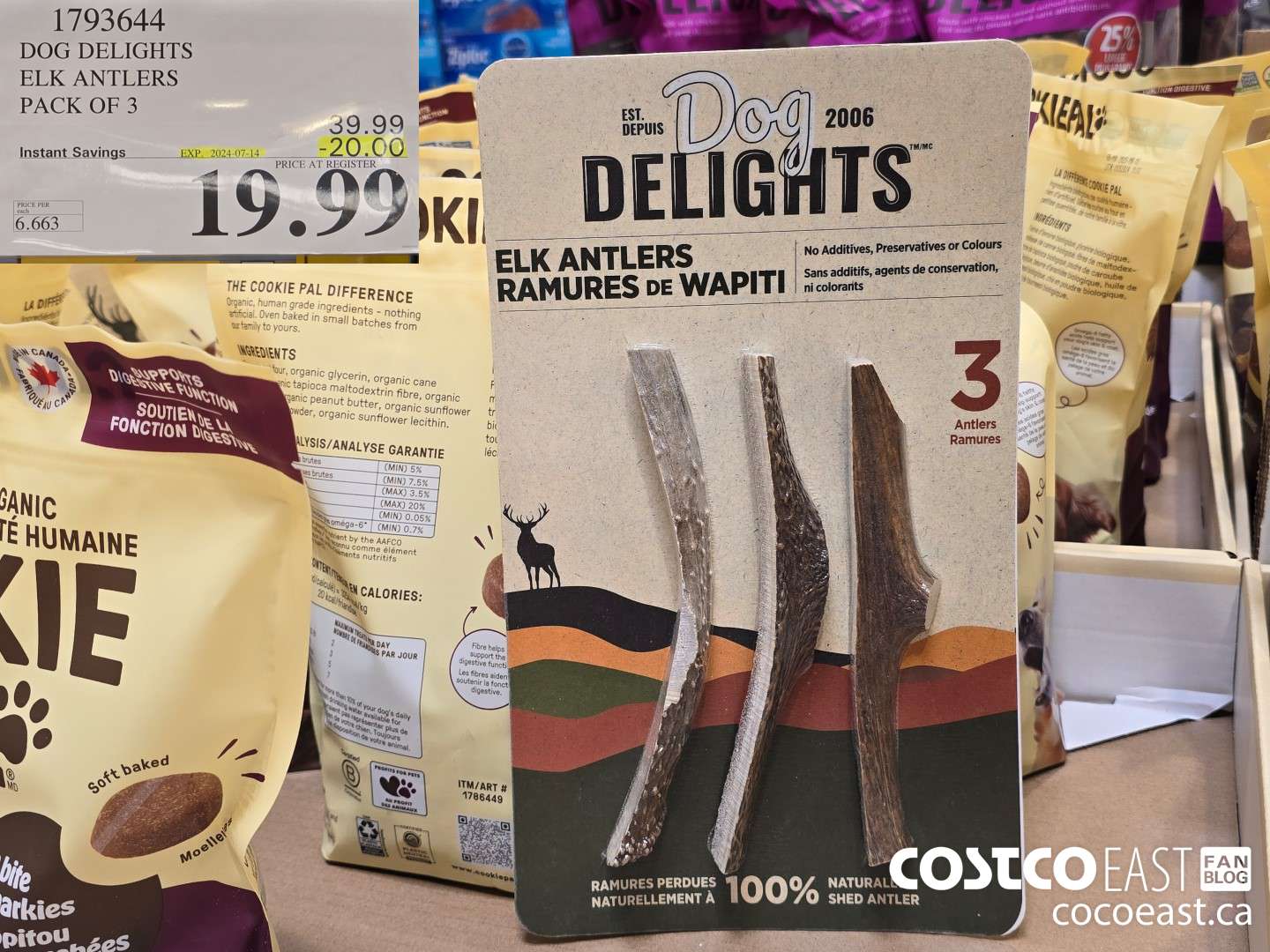 1793644 DOG DELIGHTS ELK ANTLERS PACK OF 3 ($20.00 INSTANT SAVINGS EXPIRES ON 2024-07-14) $19.99