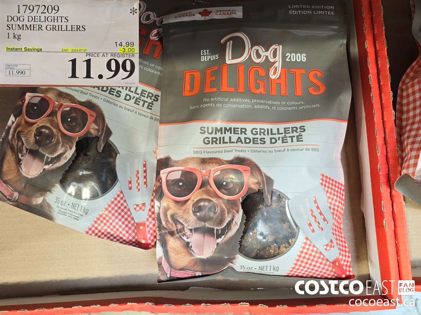 1797209 DOG DELIGHTS SUMMER GRILLERS 1 KG ($3.00 INSTANT SAVINGS EXPIRES ON 2024-07-07) $11.99