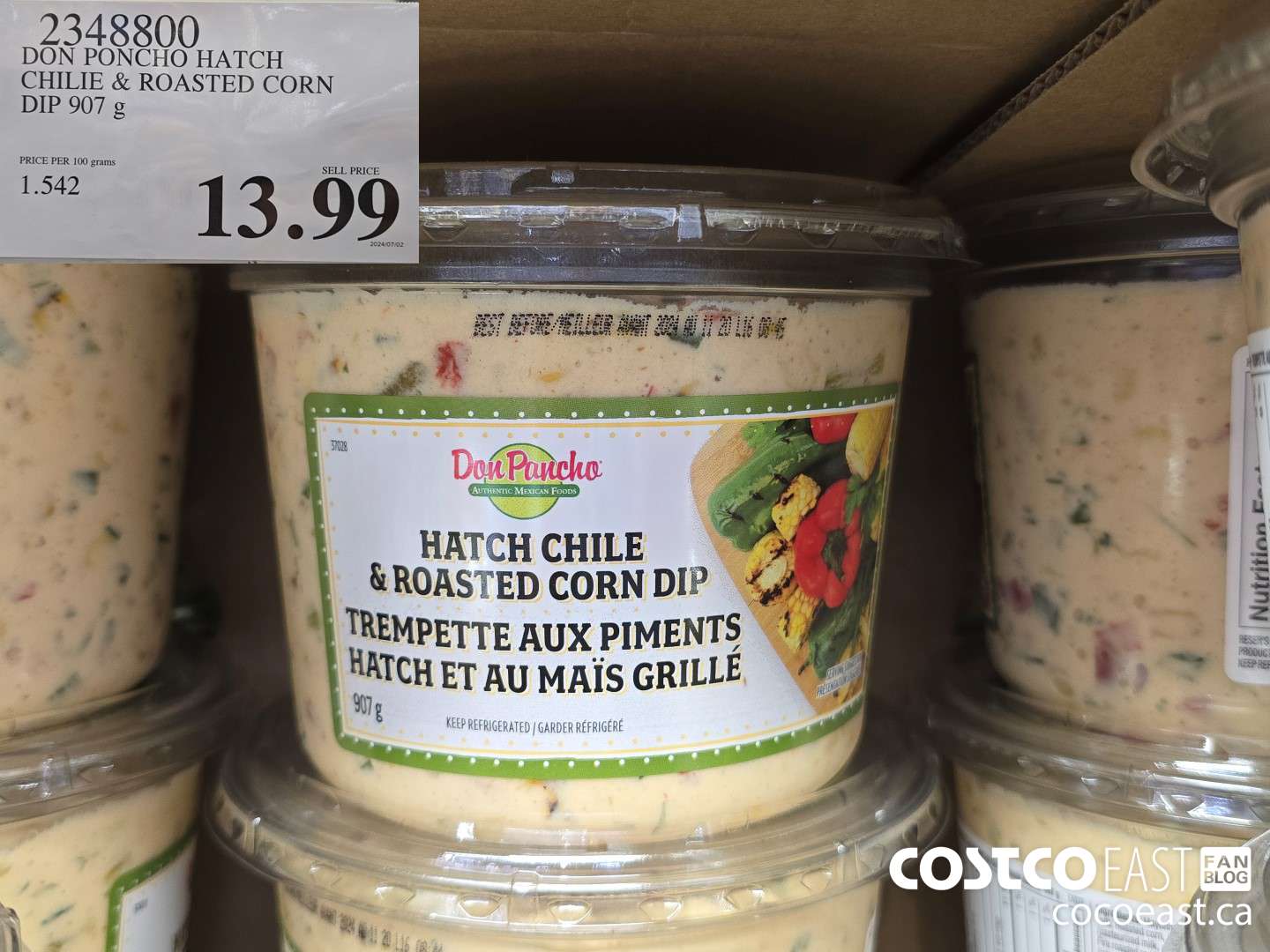 2348800 DON PONCHO HATCH CHILIE & ROASTED CORN DIP 907 G $13.99