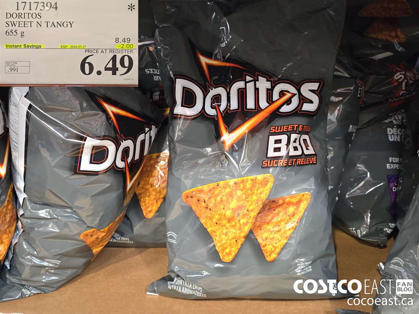 1717394 DORITOS SWEET N TANGY 655 g ($2.00 INSTANT SAVINGS EXPIRES ON 2024-07-17) $6.49