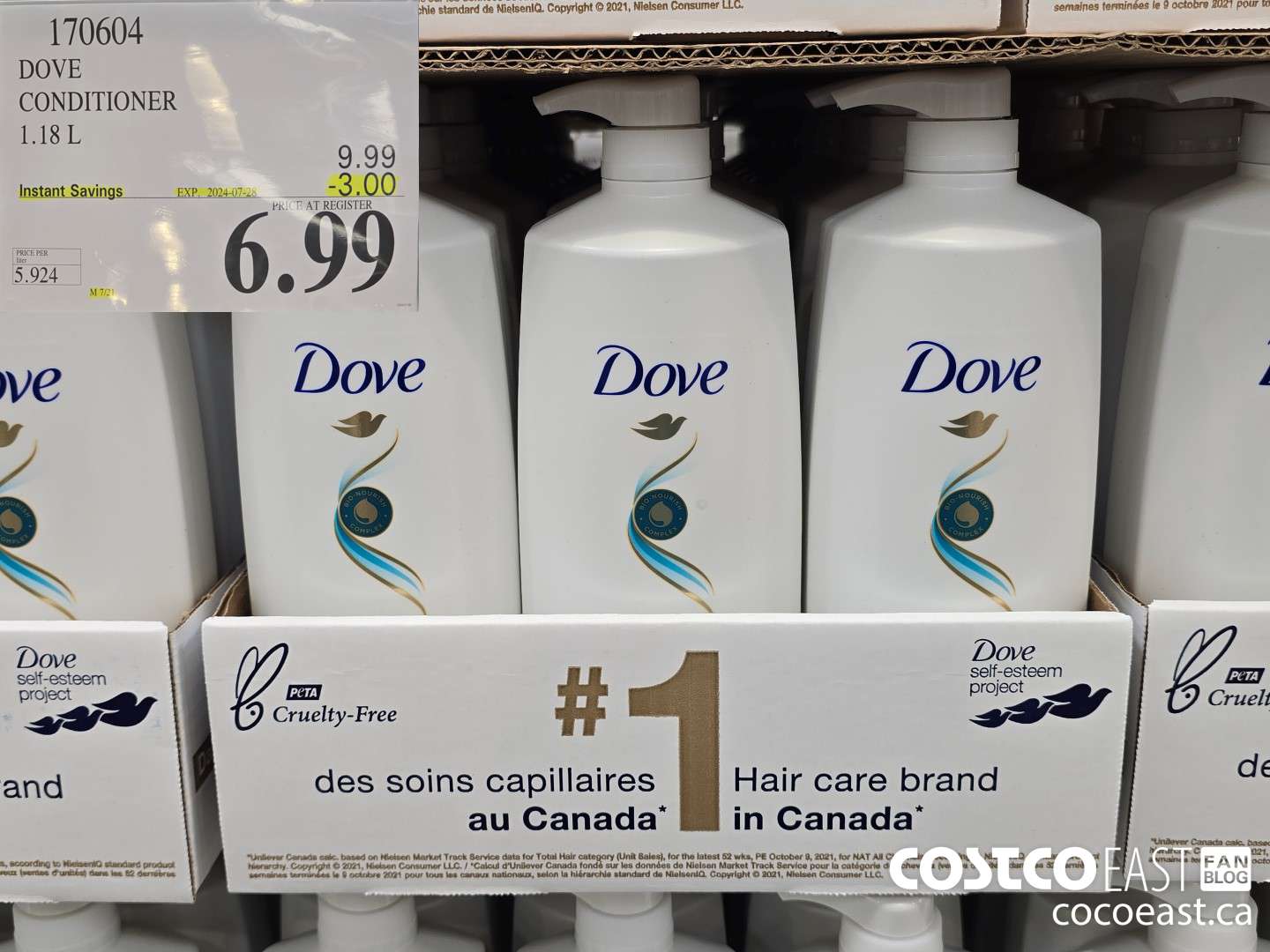 170604 DOVE CONDITIONER 1.18L ($3.00 INSTANT SAVINGS EXPIRES ON 2024-07-28) $6.99