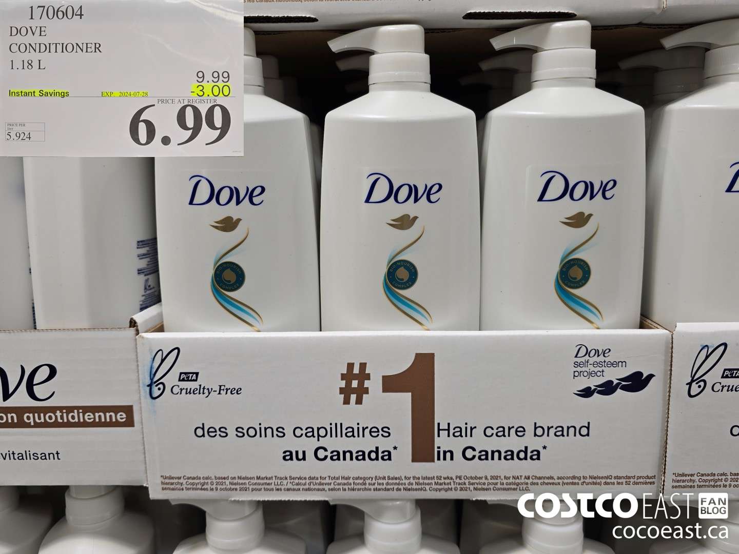 170604 DOVE CONDITIONER 1.18L ($3.00 INSTANT SAVINGS EXPIRES ON 2024-07-28) $6.99