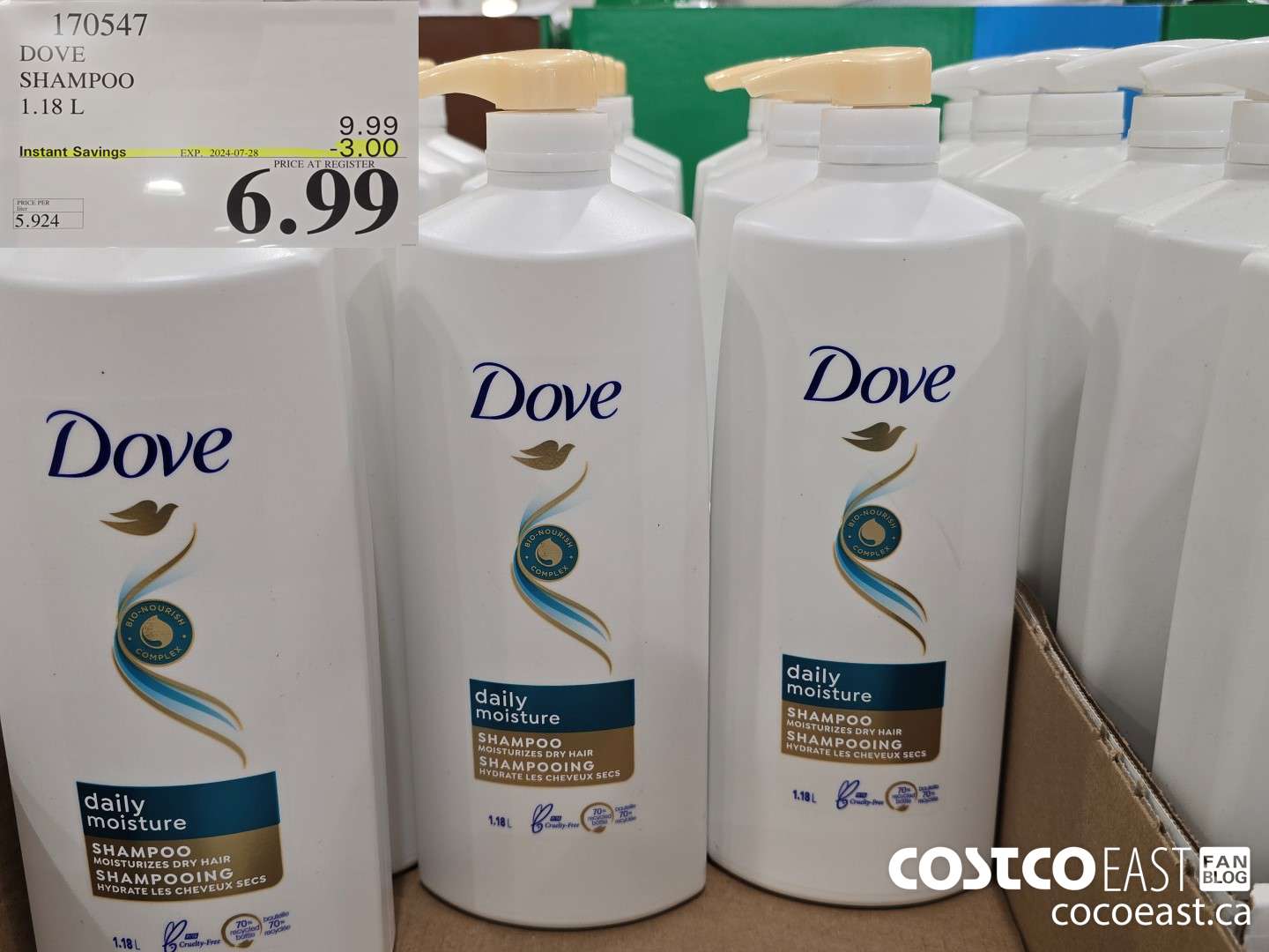 170547 DOVE SHAMPOO 1.18 L ($3.00 INSTANT SAVINGS EXPIRES ON 2024-07-28) $6.99
