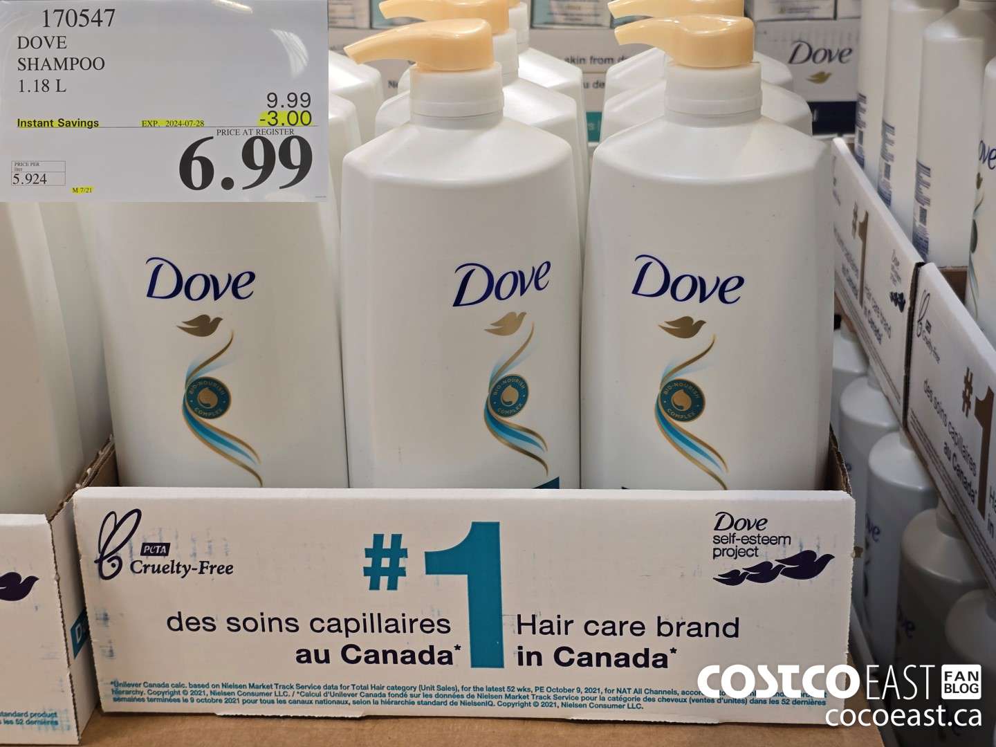 170547 DOVE SHAMPOO 1.18 L ($3.00 INSTANT SAVINGS EXPIRES ON 2024-07-28) $6.99