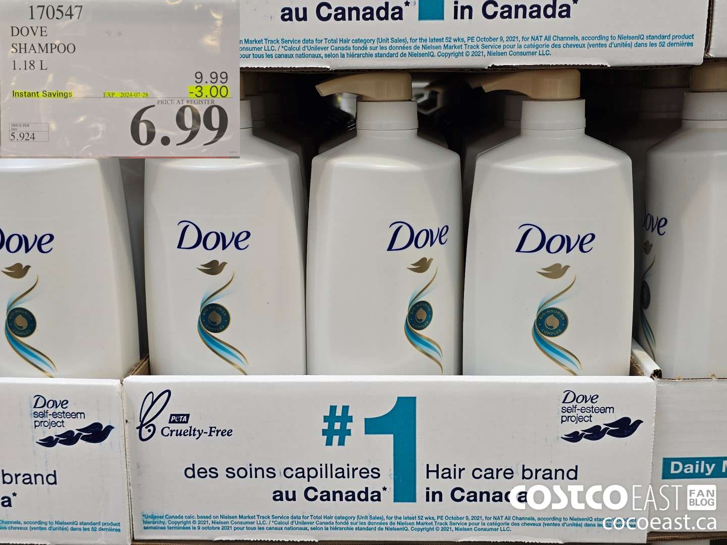 170547 DOVE SHAMPOO 1.18 L ($3.00 INSTANT SAVINGS EXPIRES ON 2024-07-28) $6.99