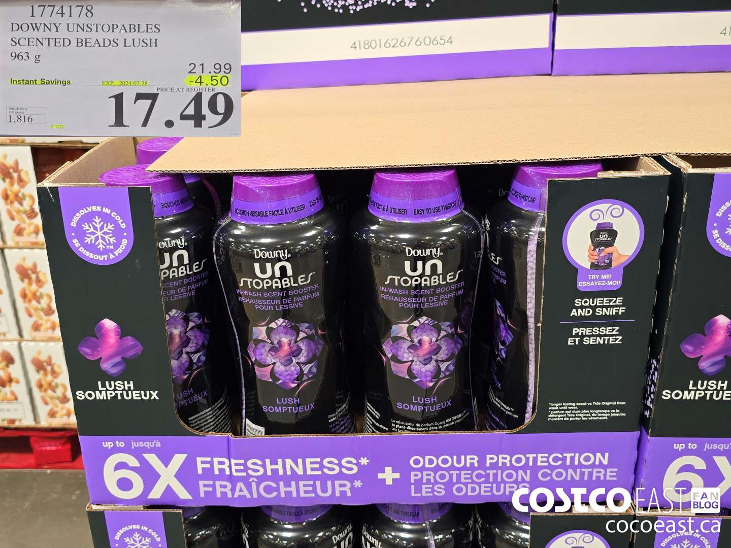 1774178 DOWNY UNSTOPABLES SCENTED BEADS LUSH 963 G ($4.50 INSTANT SAVINGS EXPIRES ON 2024-07-28) $17.49